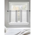 thumbnail image 5 of Grey Striped Tier Curtains 24 Inch Length,Sheer Curtains for Bedroom Living Room Window Modern White Striped Abstract Art Aesthetics Small Half Window Kitchen Curtains & Drapes 27.5"x24" 2 Panels, 5 of 6