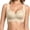 Beige, variant on Women Wirefree Lace Vest Style Bra, Seamless Fixed Cup Breathable Everyday Push Up Comfort Lounge Bra Blue XXXXL