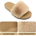 thumbnail image 4 of Womens Slides Fuzzy Slippers Open Toe Fluff Slippers With Arch Support Plantar Fasciitis Orthotic Slippers Women House Shoes, 4 of 7