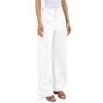 thumbnail image 5 of Women High Waisted Wide Leg Pleated Jeans Loose Elastic Denim Pants with Pockets, 5 of 6