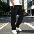 thumbnail image 2 of Men's Cargo Pants Straight Leg Casual Work Multi Pocket Utility Pants Black XL, 2 of 6
