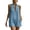 Sky Blue, variant on Cmfcve Linen Overalls Romper Short for Women Halter Neck Sleeveless Casual Wide Legs One Piece Jumpsuit with Pockets