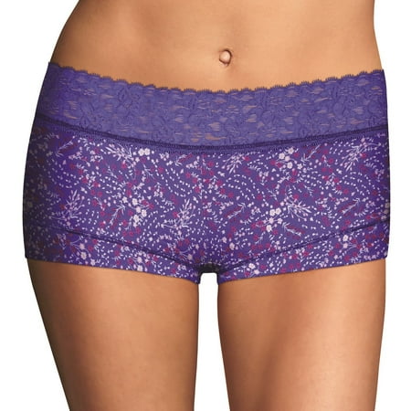Maidenform Cotton Dream Womens Boyshort With Lace - Best-Seller, (Best Way To Dye Eyebrows At Home)