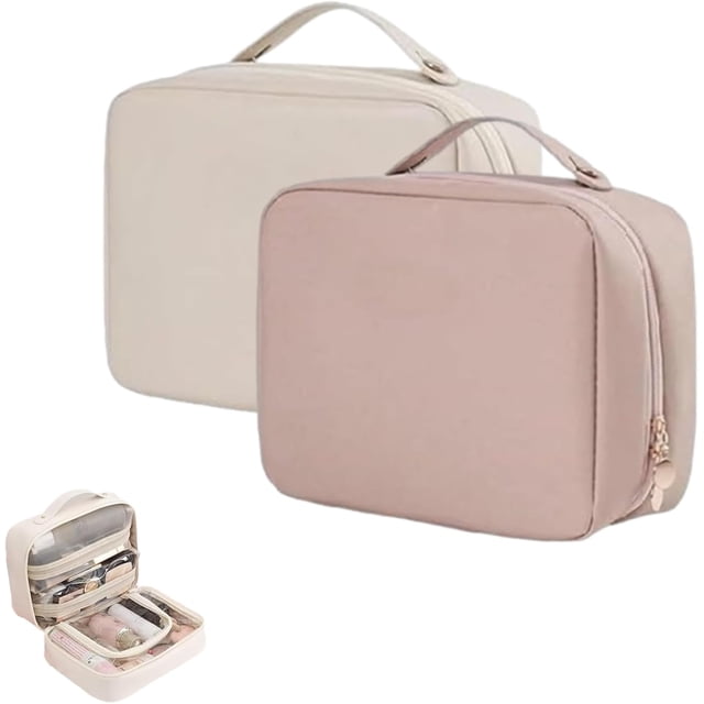 Petit Charlie Bolsa de maquillaje de viaje, Bolsa de maquillaje Bolsas de cosméticos de viaje grandes, Bolsa de cosméticos de viaje de gran capacidad, Bolsa de cosméticos impermeable