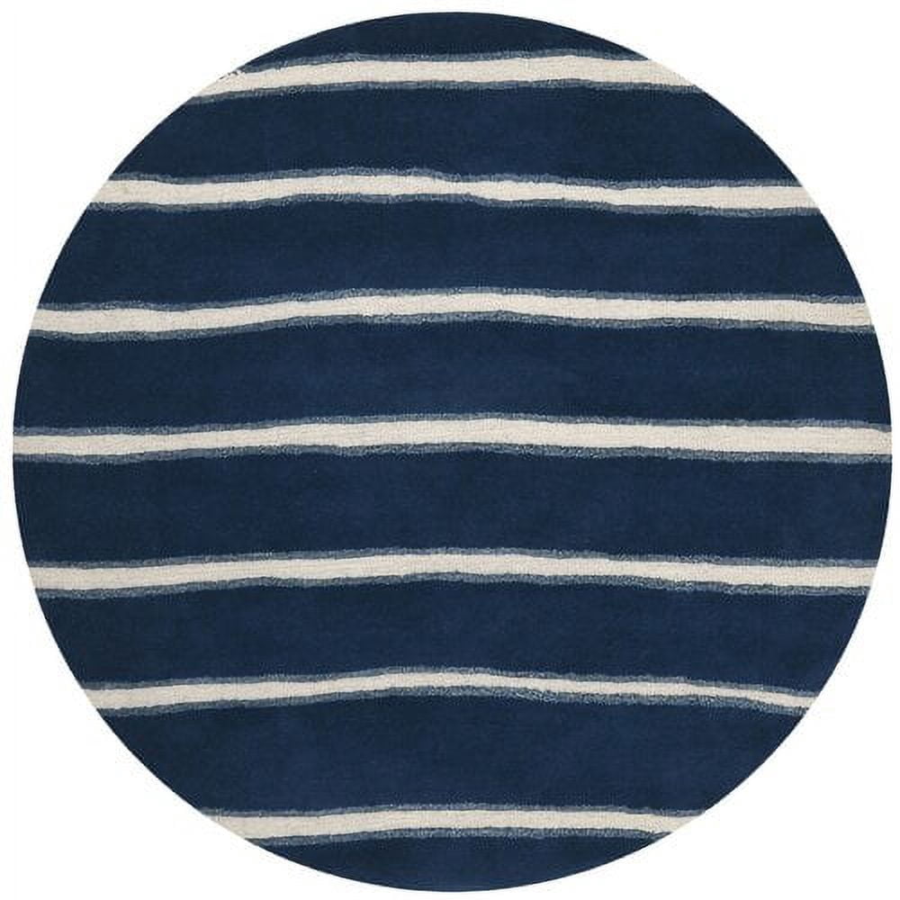 SAFAVIEH Martha Stewart Chalk Stripe Area Rug, Wrought Iron/Navy, 8' x 10'