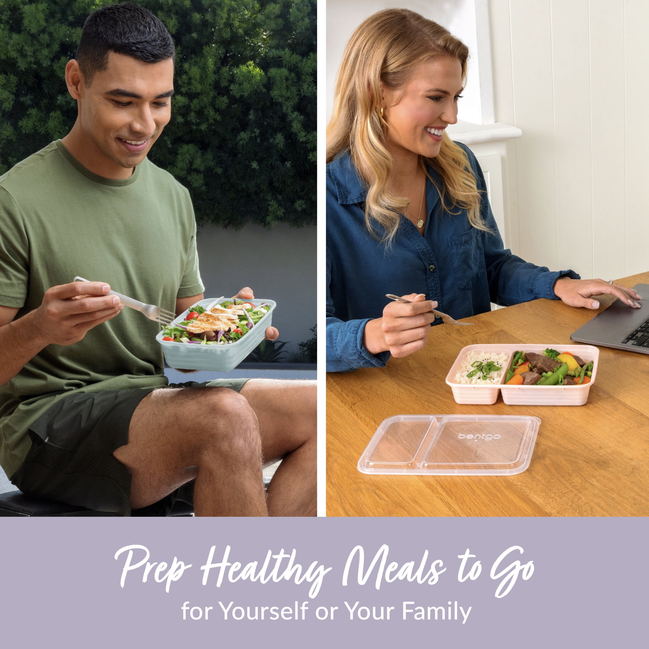 Bentgo Prep 60-Piece Meal Prep Box Floral Pastels Collection (BGPRPAK3-P)