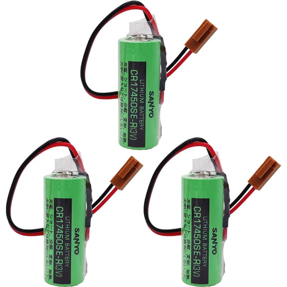 3 PCS CR17450SE-R / A98L-0031-0012 3V 2500mah PLC Battery with Plug for FANUC 17*45.5mm