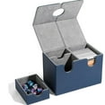thumbnail image 3 of Magnetic Card Deck Box, Versatile Removable Tray Design PU Leather Construction Card Storage Organizer for CCG Collectible CardsBlack Gray 200 Cards, 3 of 7