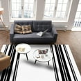 thumbnail image 4 of Striped Area Rug 5'x8' Colorful Stripes Black Wood Texture White Washable Area Rugs Non Shedding Floor Carpet Rubber Backing Non-Slip Indoor Mats for Living Room Bedroom Kitchen, 4 of 8