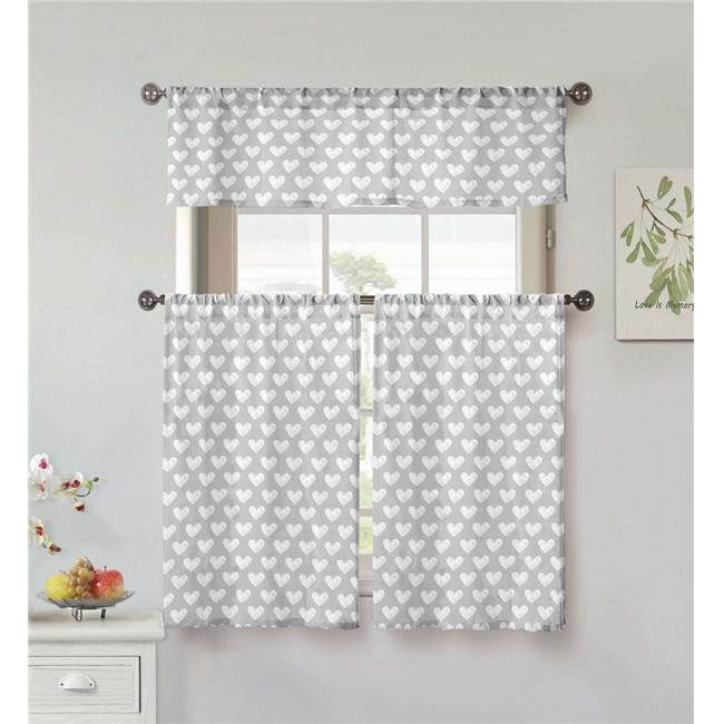 Kensie ROZA 14384D=12 Tier & Valance Set Window Curtain Panels
