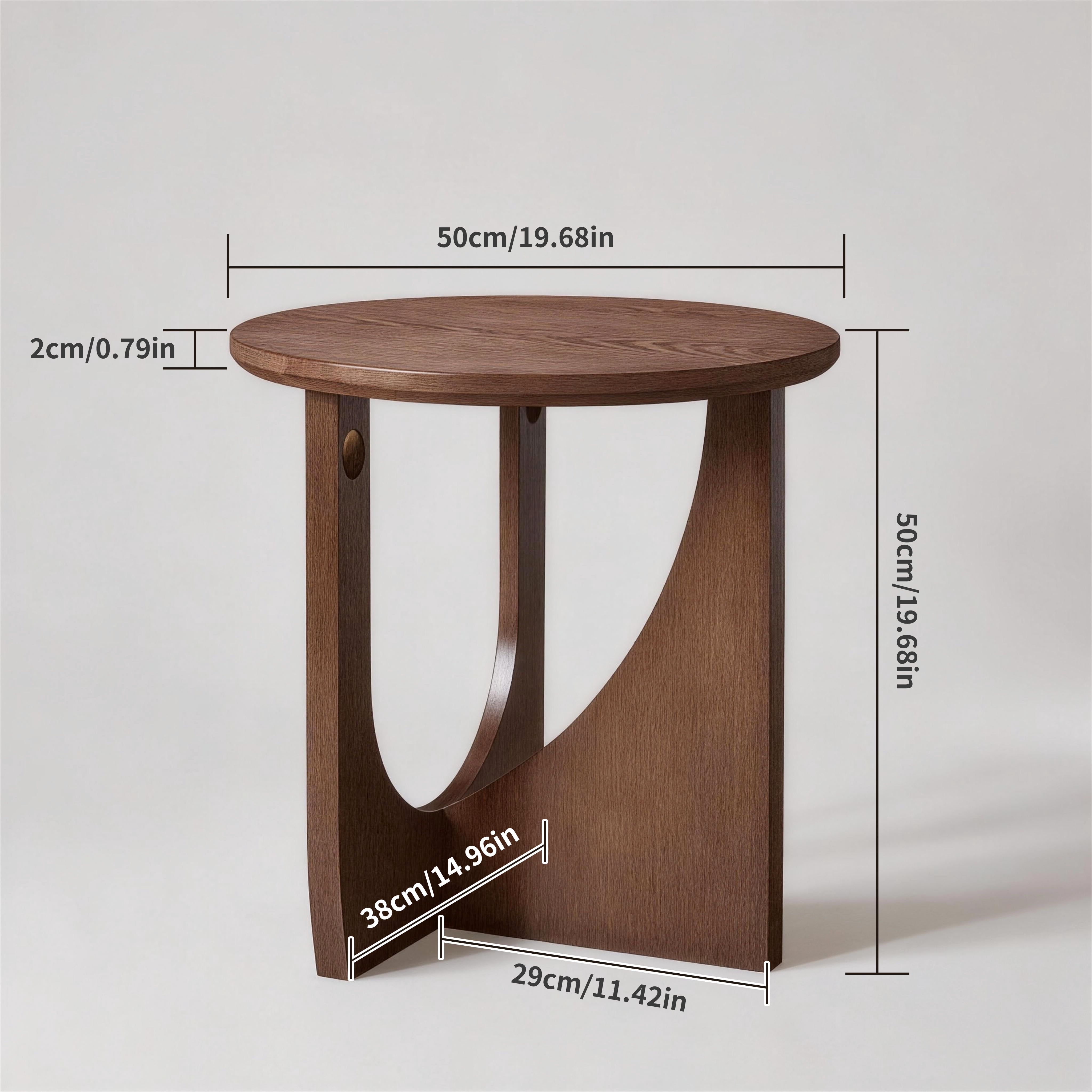 Solid Wood Edge Table 2-Piece Set, Natural Wooden Edge Table, Simple Center Table, Living Room Minimalist Decor Table