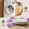 thumbnail image 5 of ODIKA 4'x6' Ultra-Soft Area Rug, Purple Flower Fuzzy Circle Symmetrical Petal Classroom Round None Washable, Bare feet friendly, Silk-Touch for Bedroom Home office, 5 of 7