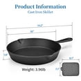 thumbnail image 3 of TINANA 10 inch Pre-Seasoned Cast Iron Skillet with Handle and Dual-Use Insulating Pad, 3 of 7