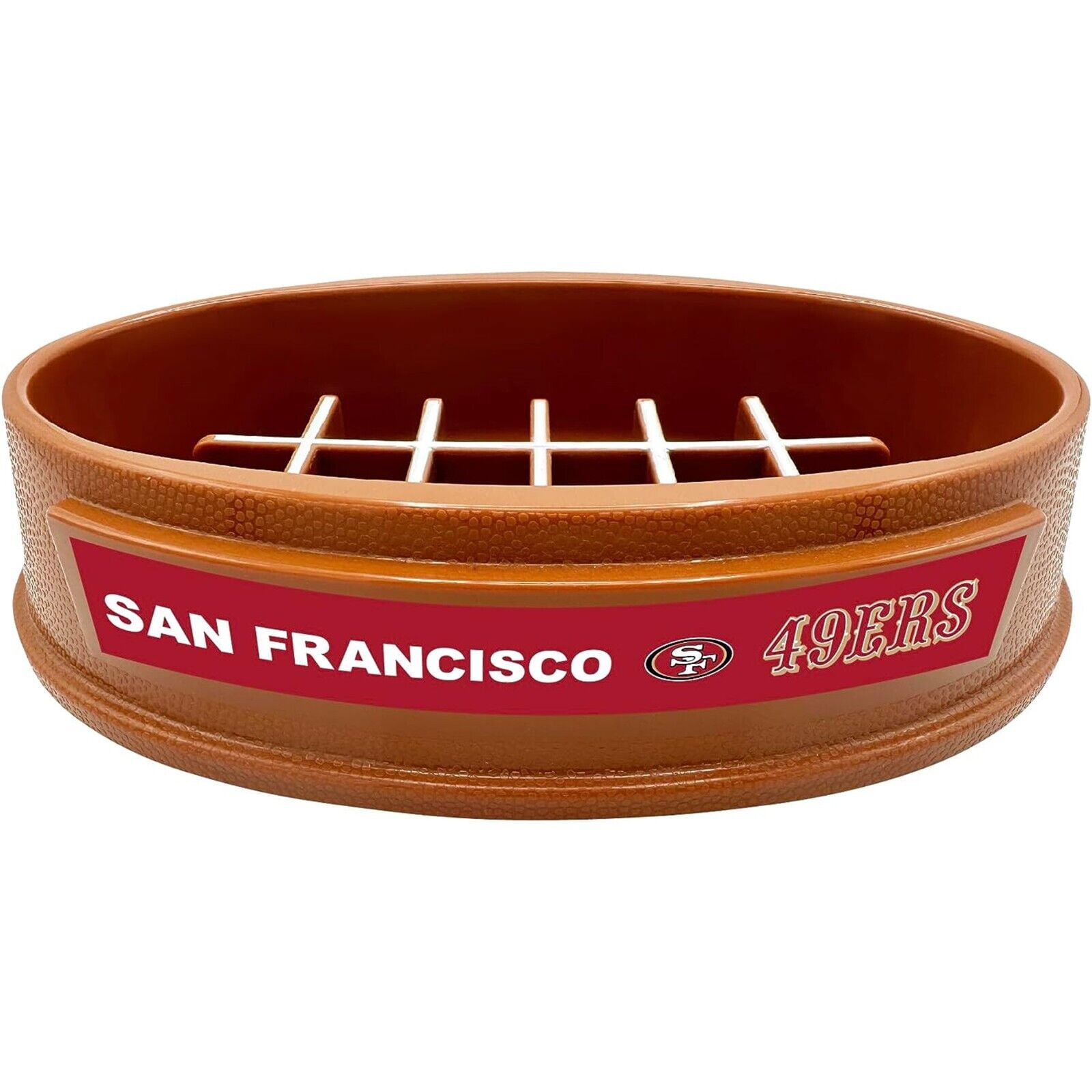 Pets First NFL San Francisco 49ers Super-Bowl Slow Feeder Bowl for Dogs and Cats, Football Design for Healthy Digestion, Non-Slip, for Large & Small Pet