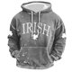 thumbnail image 2 of Ceisia Men's Irish Four-Leaf Clover Print Hoodie | Vintage Washed Relaxed Long-Sleeve Casual Sweatshirt Gift, 2 of 3