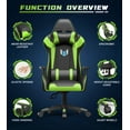 Bigzzia Gaming Chair Pu Leather Office Chair with Ergonomic Lumbar