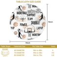 thumbnail image 3 of Basketball and Text White Pattern Round Tablecloth 70"x70", Wrinkle Resistant Wipeable Table Cover for Kitchen Dining Room Picnic Patio and Party, 3 of 6