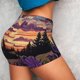 thumbnail image 4 of Fotbe Starry Night Purple Irises Shorts Sin Costuras – Shorts Deportivos de Cintura Alta para Mujer, Elásticos para Gimnasio, Yoga, Running o Ciclismo-XX-Large, 4 of 8