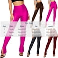 thumbnail image 3 of Women's Solid Color Glossy Yoga Leggings Full Length Fashionable Split Hem Stretch Tight Base Layer Pants for Gym Running Sports and Daily Casual Wear, 3 of 5