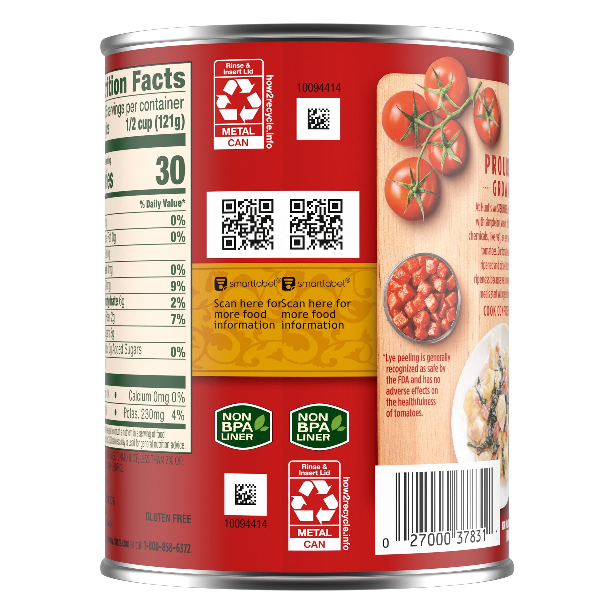 Pack of 4 Hunt's Petite Diced Tomatoes - 14.5 oz - Package may vary