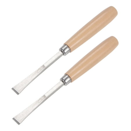 

Uxcell 11mm Tip 6.5 Length Carbon Steel Flat Tip Wood Handle Wood Carving Chisels 2 Pack