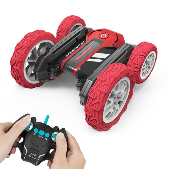 Coche de telemando Yotijar USB para niños rojo Mini RC Stunt Car