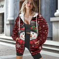 thumbnail image 2 of Yuyamidu Oversized Hoodie Snowman Sweatshirts for Women Red Striped Sweatshirt Women's Casual Full-Zip Hoodie Lightweight Long Sleeve Sweatshirt Casual Jacket with Pocket M, 2 of 8