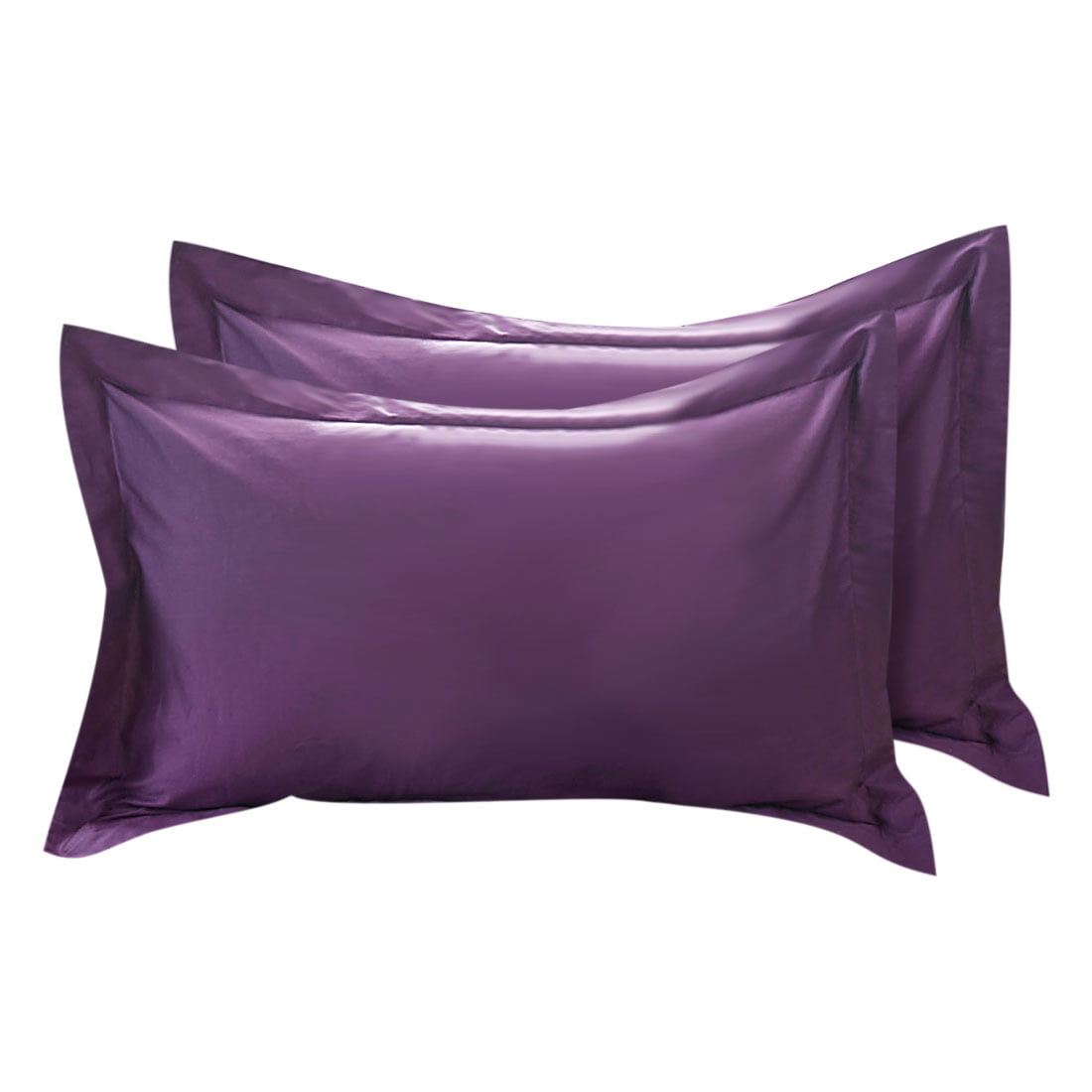 Set of 2 Pillow Case Cover Egyptian Cotton Pillow Shams Pillowcase Plum Color King (20" x 36