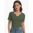 thumbnail image 6 of Long Sleeve Shirts for Women Basic Casual V Neck Tops Ribbed Slim Fitted Blouse, 6 of 6