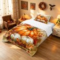 thumbnail image 2 of Homewish Harvest Pumpkin Twin Comforter Sets, Thanksgiving Day Gifts Bedding Set, Orange Cream Red, Reversible, 2pcs 1 Comforter and 1 Pillowcase, 2 of 6