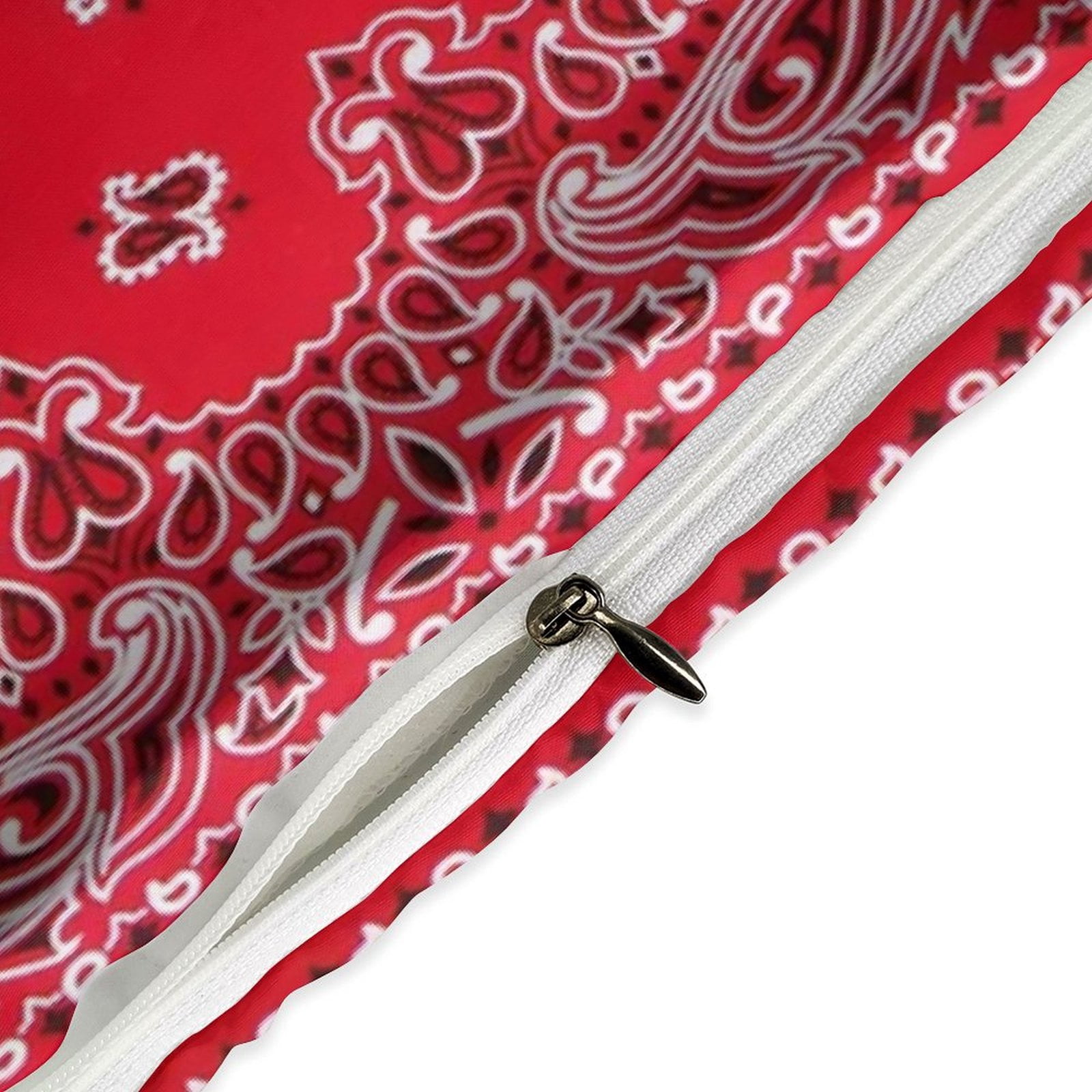 3 Pcs Soft Bedding Set, Includes 1 Duvet Cover with Zipper And 2 Pillow Shams,Bandana - Red Art Twin(86"x70")