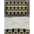 thumbnail image 3 of Damask Comforter & Sham Bedding Set, Grunge Victorian Motif Old Fashioned Murky Minimalistic Royal Art Deco, 3 pcs Duvet Set Microfiber Filling Quilt, 5 Sizes, Pale Yellow and Black, by Ambesonne, 3 of 4