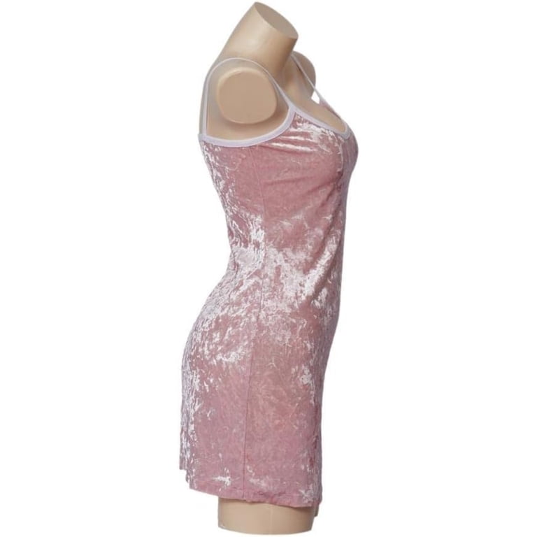 crushed pink velvet dress retrofte Women's Elysia Velvet Dress - Pink
