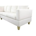 thumbnail image 3 of Starhome L Shaped White Couch with Ottoman(Pillows Included) Microfiber, 3 of 8