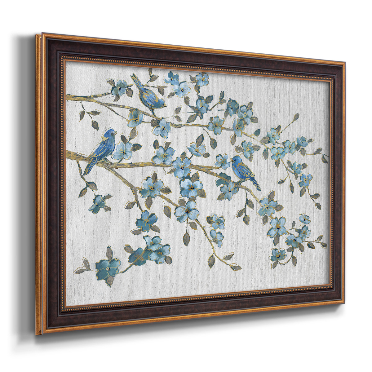 Blooming Bluebirds Premium Framed Canvas- Ready to Hang