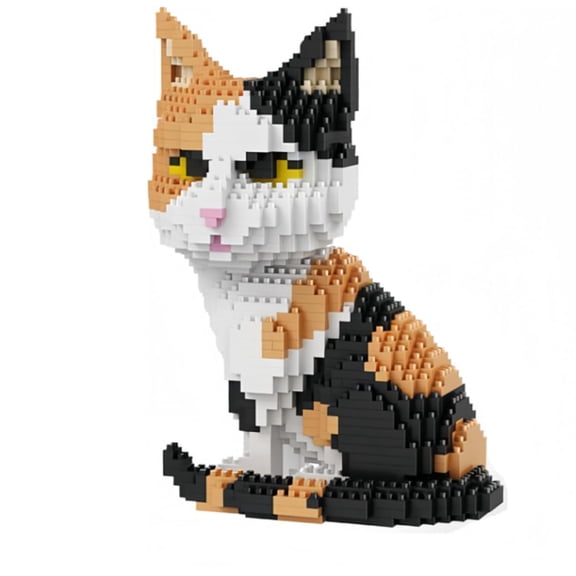 Cute Cat Building Blocks Set, Gift for Birthdays, Home Office Table Centerpiece Decor