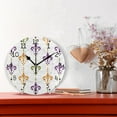 thumbnail image 2 of Mardi-gras Flower Patterns Round Wall Clock Silent Analog Battery Operated Black Pointer Home Decor 9.84" Diameter, 2 of 11