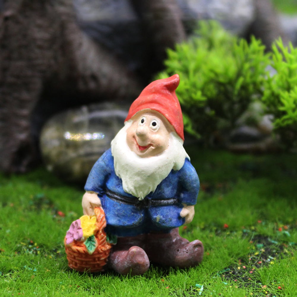 Miniature FAIRY GARDEN Figurine ~ Mini Gnome Relaxing with a Cup of Coffee 