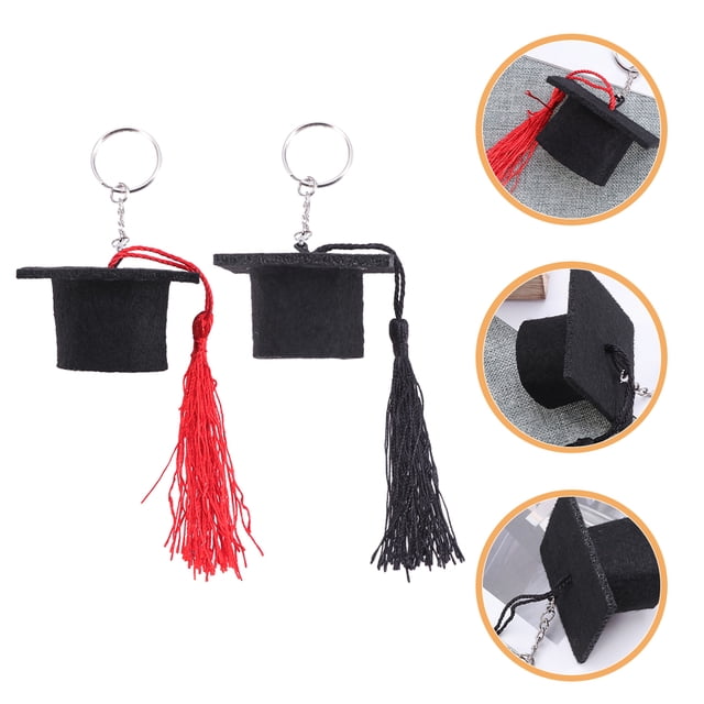 Luxshiny 2pcs Novelty Keychain Graduation Keychains Classic Design Key Organizer Black Daily Use