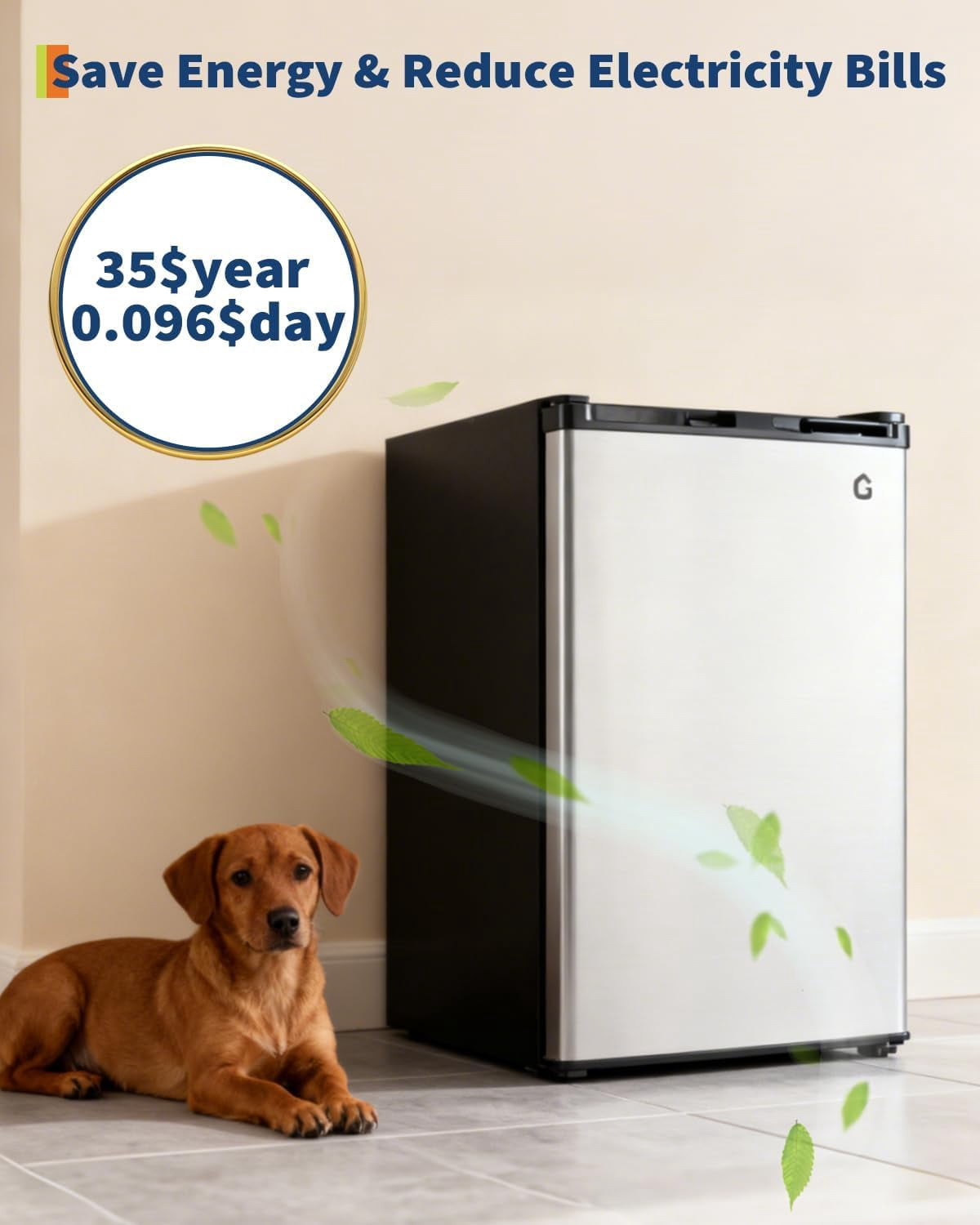 YUSAZENS Compact Refrigerator with Freezer, Energy Efficient Small Fridge with Adjustable Thermostat, Removable Shelves, Quiet Operation for Dorm, Apartment, Office and Bedroom