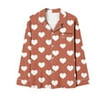 thumbnail image 6 of Tnhcen Womens Cute Hearts Homewear Pajamas Set Long Sleeve Sleepwear Womens Button Down Nightwear Pj Sets, 6 of 6