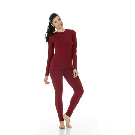 

Thermajane Women s Ultra Soft Thermal Underwear Long Johns Set With Fleece Lined (2X-Large Red)