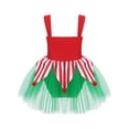 thumbnail image 2 of IEFIEL Girls Miss Santa Elf Tutu Dress Sequins Striped Christmas Dance Leotard Camisole Dress Dancewear Red 16, 2 of 7
