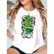 thumbnail image 1 of Camiseta De Mujer Verano Casual Mujer Básica Camiseta Para Deportes Callejeros PlayaCreative Smoke Green Palm Pattern Printed Women'S Trendy Round Neck Short Sleeve, Simple Casual Sports T-Shirt, Co, 1 of 6