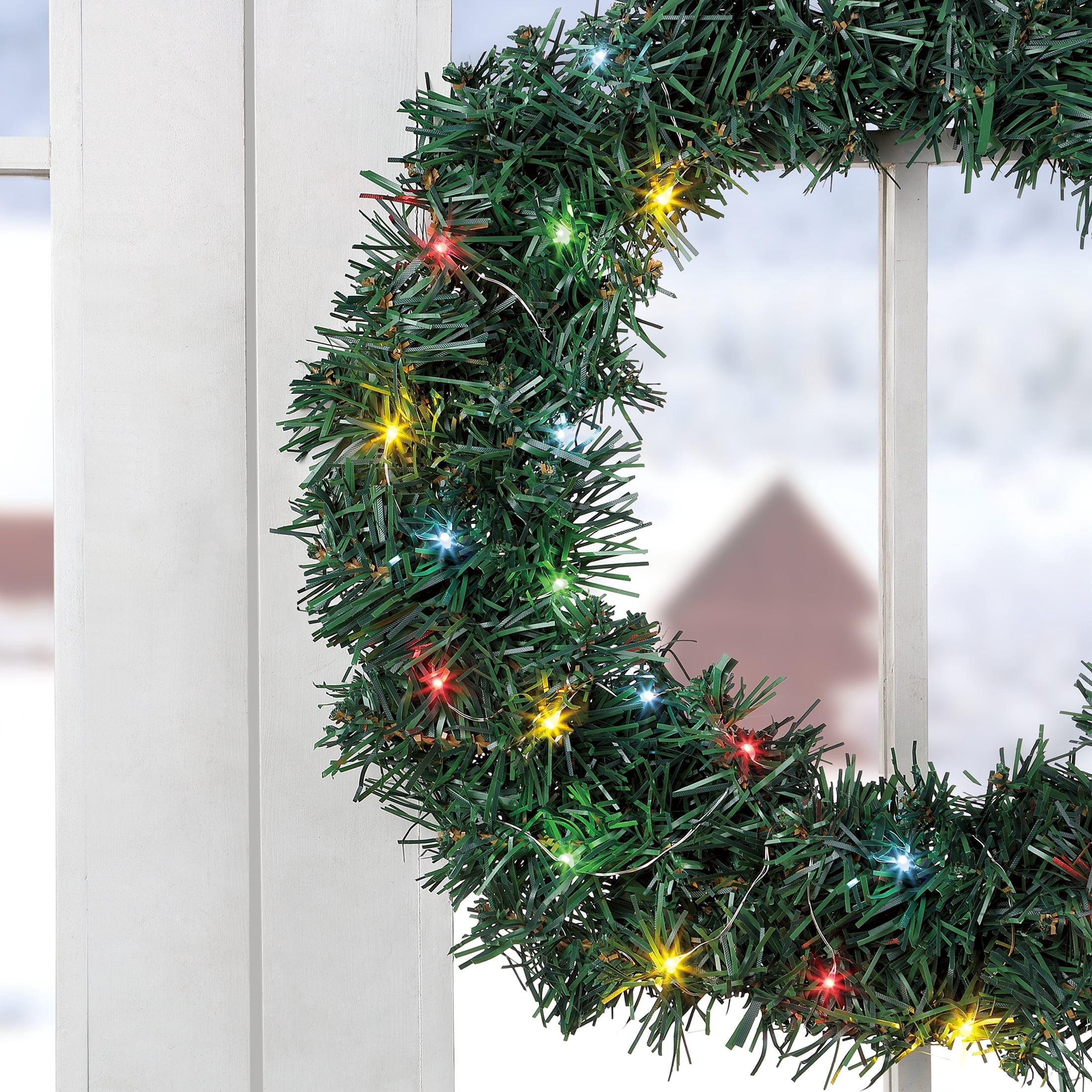 Indoor 30-Count Battery-Operated LED Bottle Insert Christmas String Lights, Multicolor, Silver Wire, 9.6', by Holiday Time
