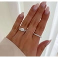 thumbnail image 2 of Jewelerix Round Cut Wedding Pave Band Hidden Halo 10K,14K White Gold Vermeil Bridal Ring with Band for Women Brilliant Moissanite Diamond Anniversary Gift, 2 of 5