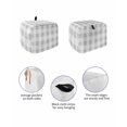 thumbnail image 2 of Grey Plaid Toaster Cover 4 Slice, Spring Summer Farmhouse Buffalo Checkered Dustproof Bread Machine Oven Cover with Storage Pockets, Fits Most Kitchen Toasters Protector, 2 of 5
