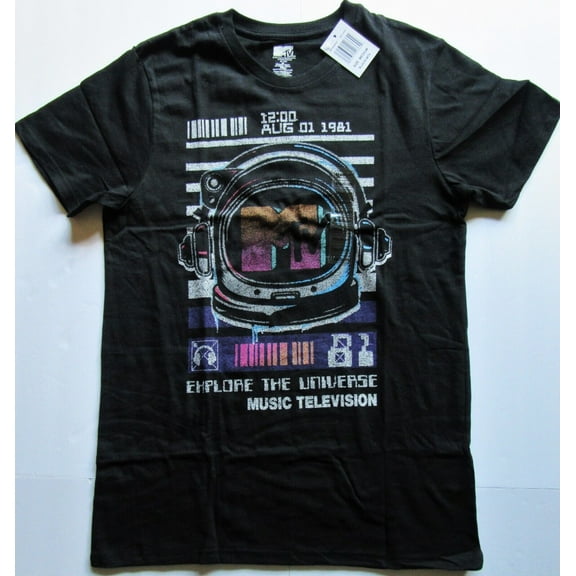 MTV Music Television 12:00 August 1, 1981 Medium Black Size M T Shirt