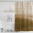 thumbnail image 2 of Polyester Fabric Brown Ombre Shower Curtain, Modern Abstract Art Ocean Oil Painting Waterproof Bathtub Curtain Bathroom Decor Set with Hooks 54 x 78 Inches, 2 of 6