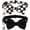 2pcs Plaid & Solid-Black, variant on Collar for Cat Pet Breakaway with Bell Bowtie Detachable Bow Adjustable Safety Kitten Puppy Girl Boy 2pcs